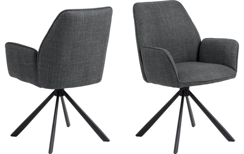 AC Design Esszimmerstuhl Glenda 2 Stück Dunkelgrau/Grau