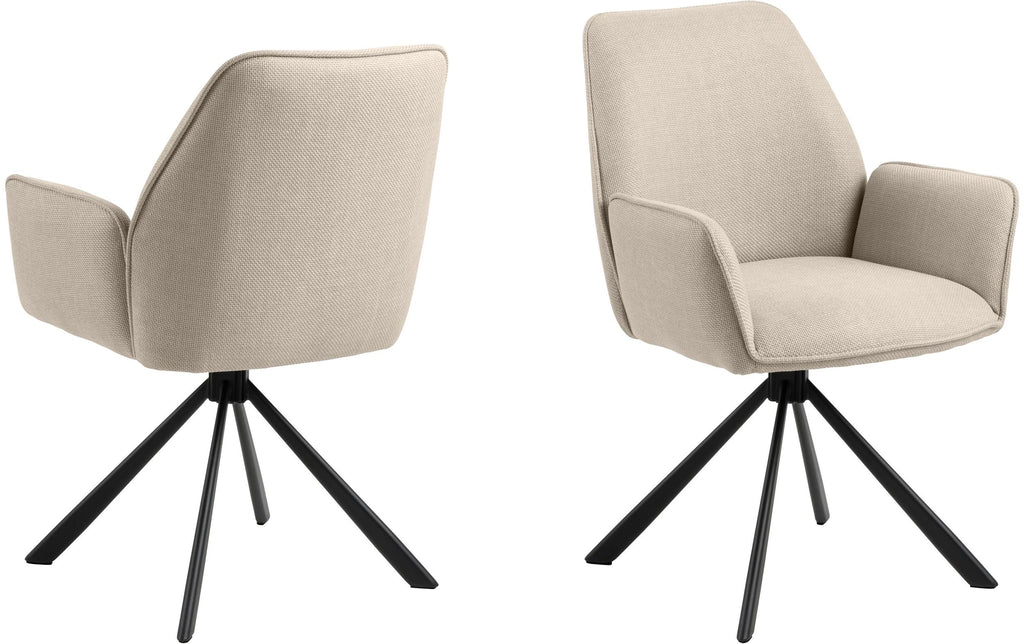 AC Design Esszimmerstuhl Glenda 2 Stück Beige