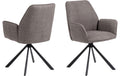 AC Design Stuhl Glenda, 2 Stück, Hellgrau/Braun