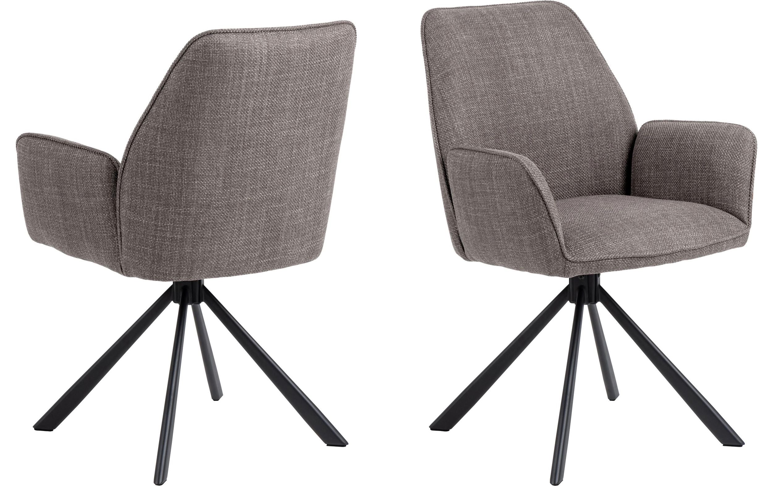 AC Design Esszimmerstuhl Glenda 2 Stück Hellgrau/Braun/Grau