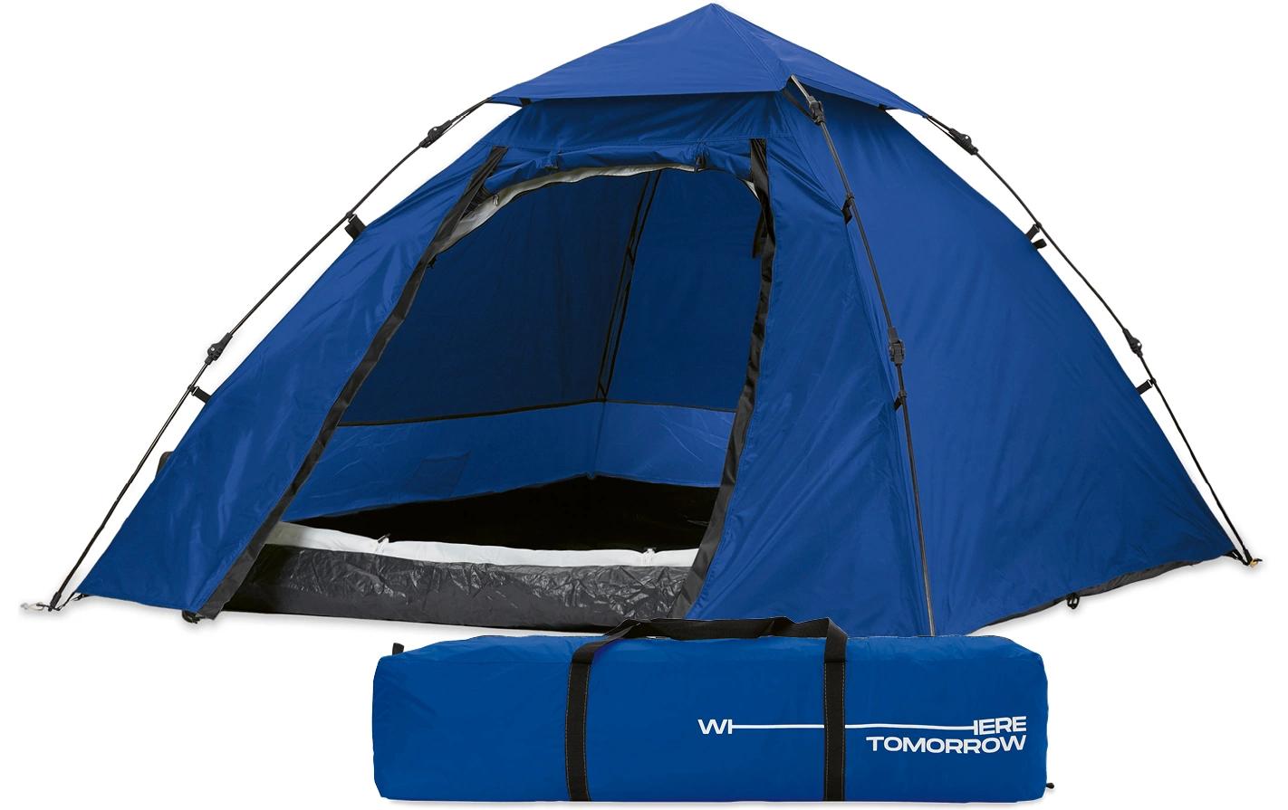 Where Tomorrow Kuppelzelt Blau Polyester für 3 Personen Sport & Freizeit > Camping > Zelte Where tomorrow