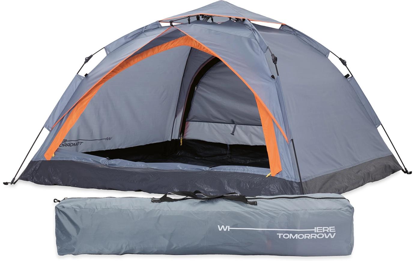 Where Tomorrow Pop-Up-Zelt Grau wetterfest für 3 Personen Sport & Freizeit > Camping > Zelte Where tomorrow