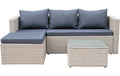 Kanan Loungemöbel Set PE-Rattan Dunkelblau Hellgrau wetterfest Garteneinrichtung NORDIcated