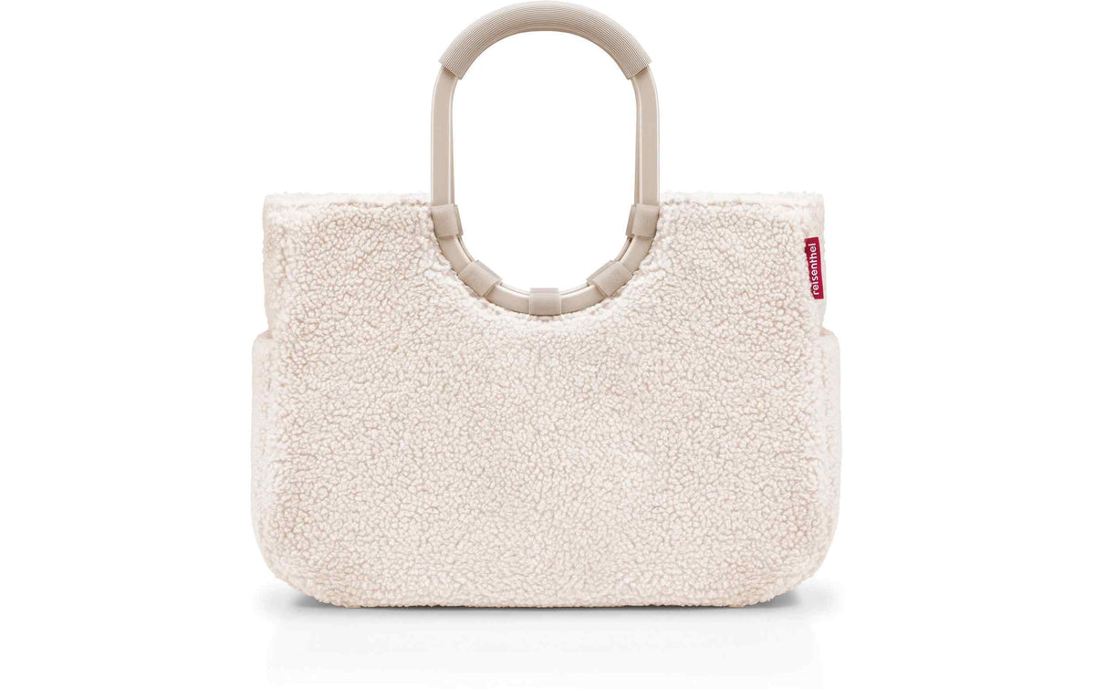 Reisenthel Einkaufskorb Loopshopper L aus cremefarbenem Teddyfell
