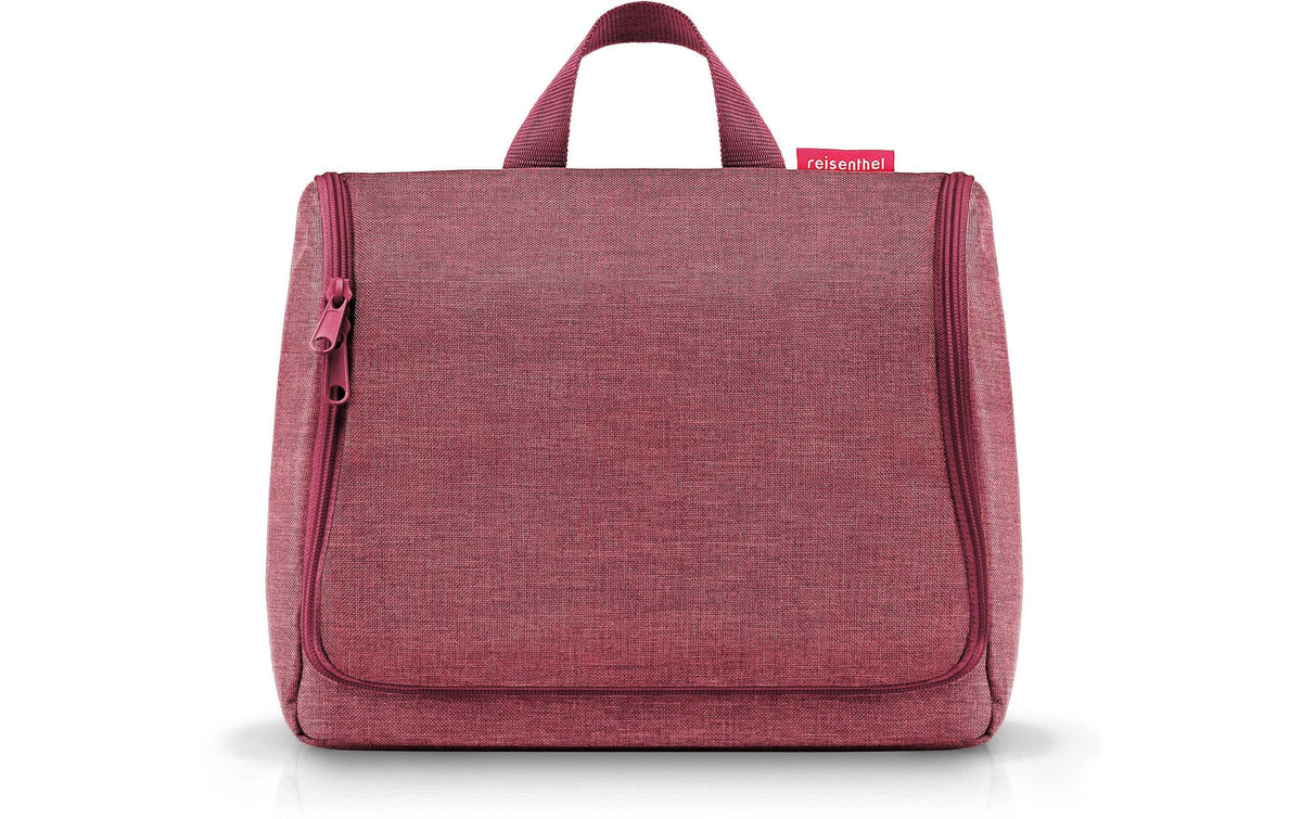 Reisenthel Kulturtasche mit Henkel, rot meliert, mit Reißverschluss und Klappe