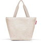 Reisenthel Shopper M in Creme mit flauschiger Struktur und hellen Henkeln