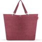 Reisenthel Shopper XL in meliertem Dunkelrot mit passenden Henkeln
