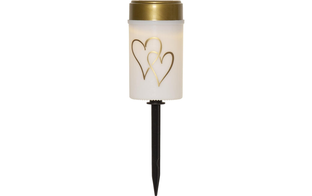 LED Grabkerze Solar Hearty Rot 12 cm