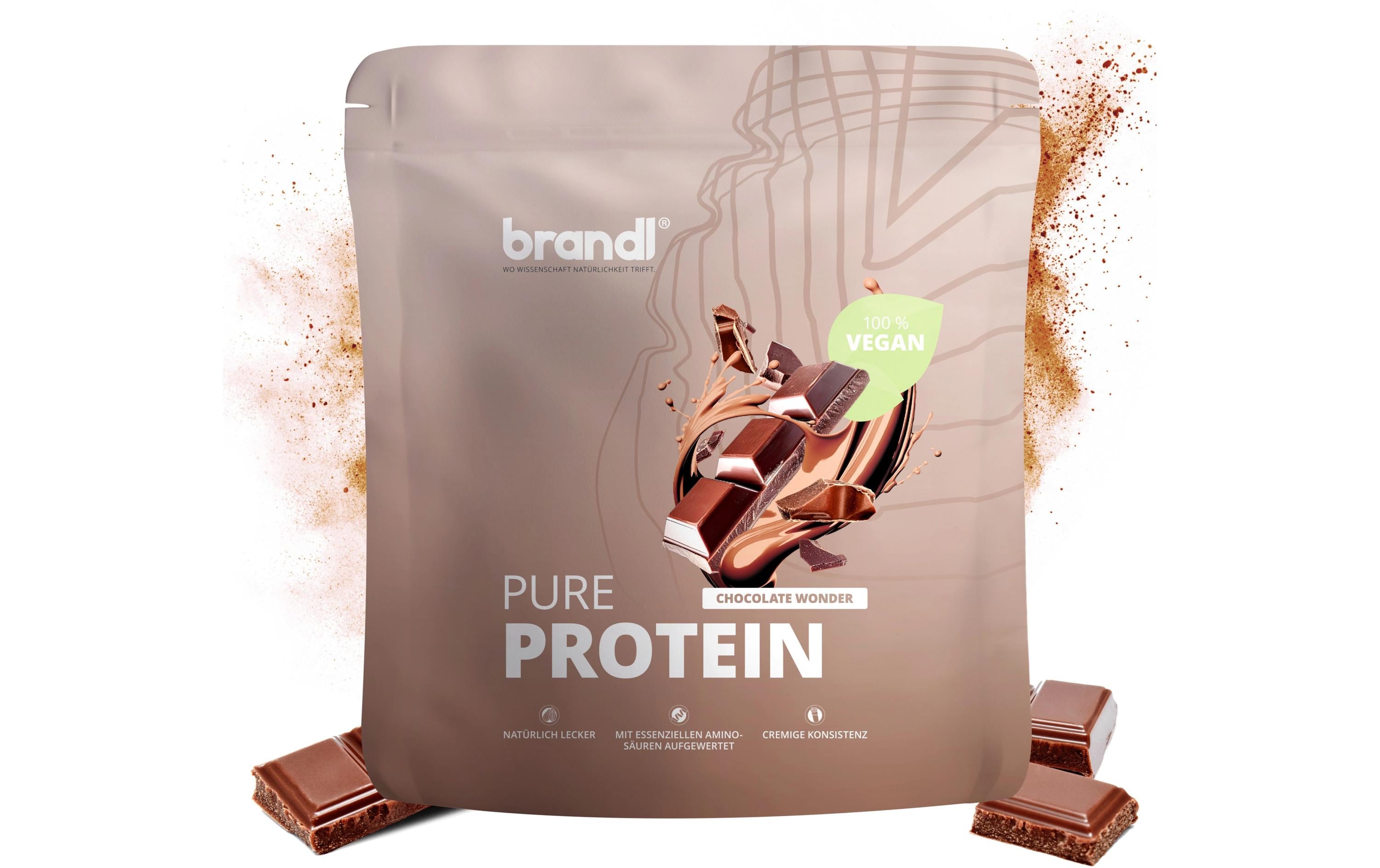 Brandl-Nutrition Pulver Pure Protein 2.0 Vegan Schokolade 1000 g