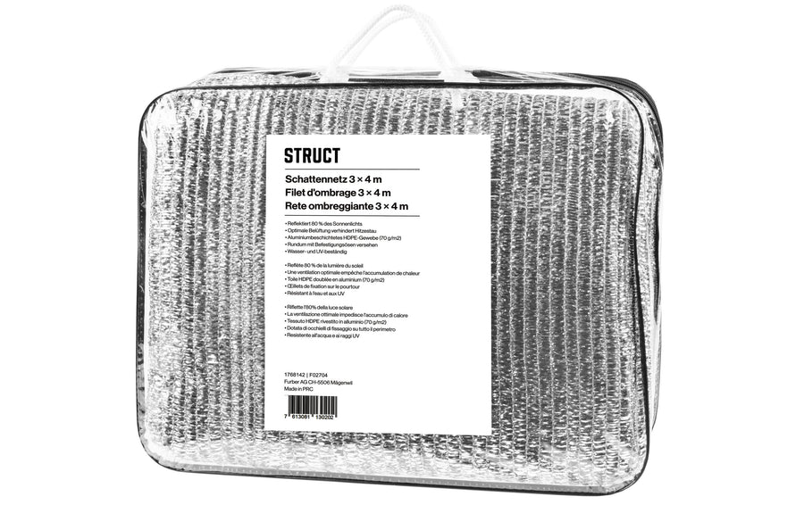 STRUCT Schattennetz Aluminium Grau 3 x 4 m UV-Schutz Sport & Freizeit > Freizeit > Zubehör STRUCT