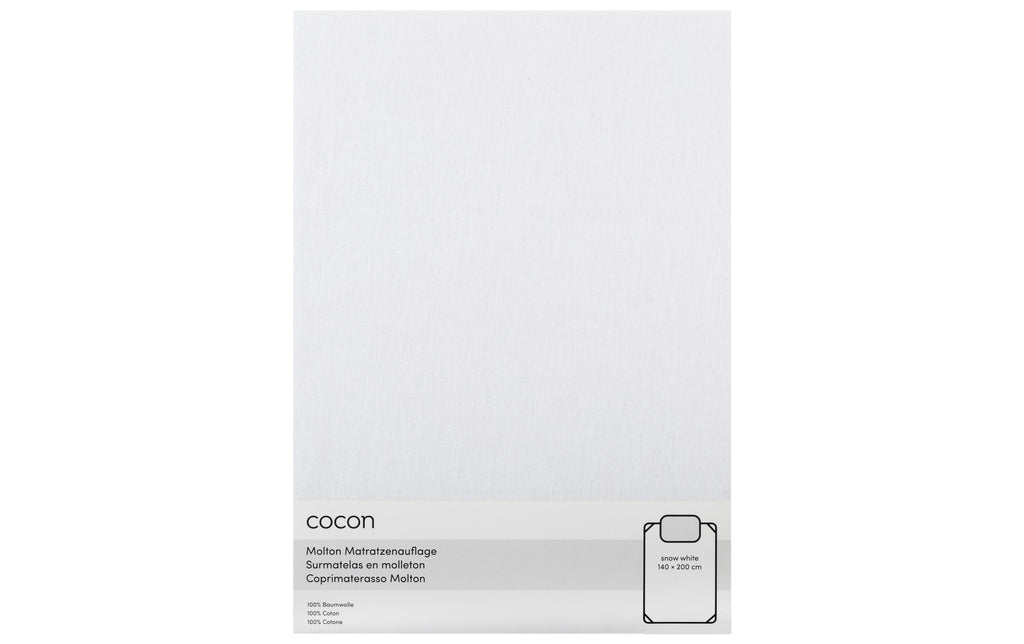 COCON Molton mit Gummiband, weiss 140 x 200cm