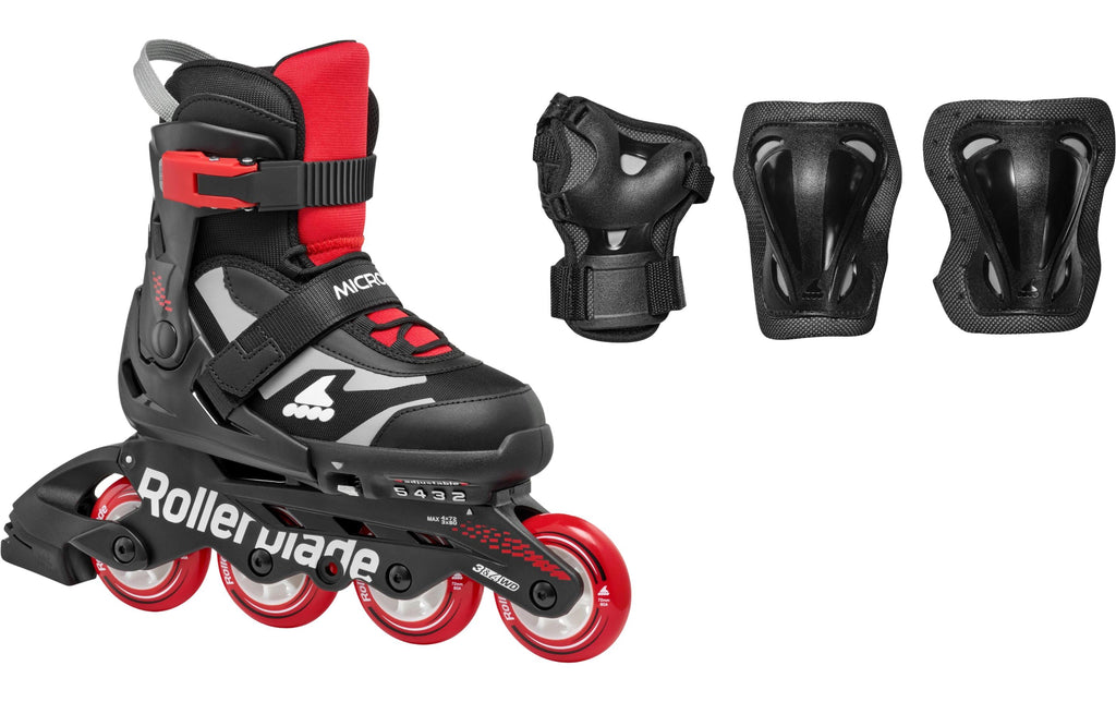 ROLLERBLADE Inline-Skates Microblade Combo Schwarz/Rot, 33-36.5