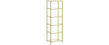 VASAGLE Regal 5 Ablagen 40 x 177.3 cm, Gold