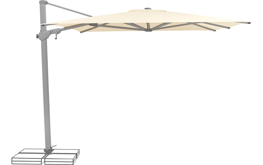 Glatz Sonnenschirm Varioflex Ecru 330x270 cm Outdoor Garteneinrichtung Suncomfort by Glatz