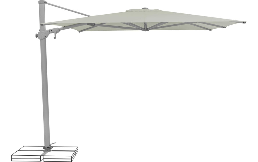 Glatz Sonnenschirm hellgrau 330 cm x 270 cm für Outdoor Garteneinrichtung Suncomfort by Glatz