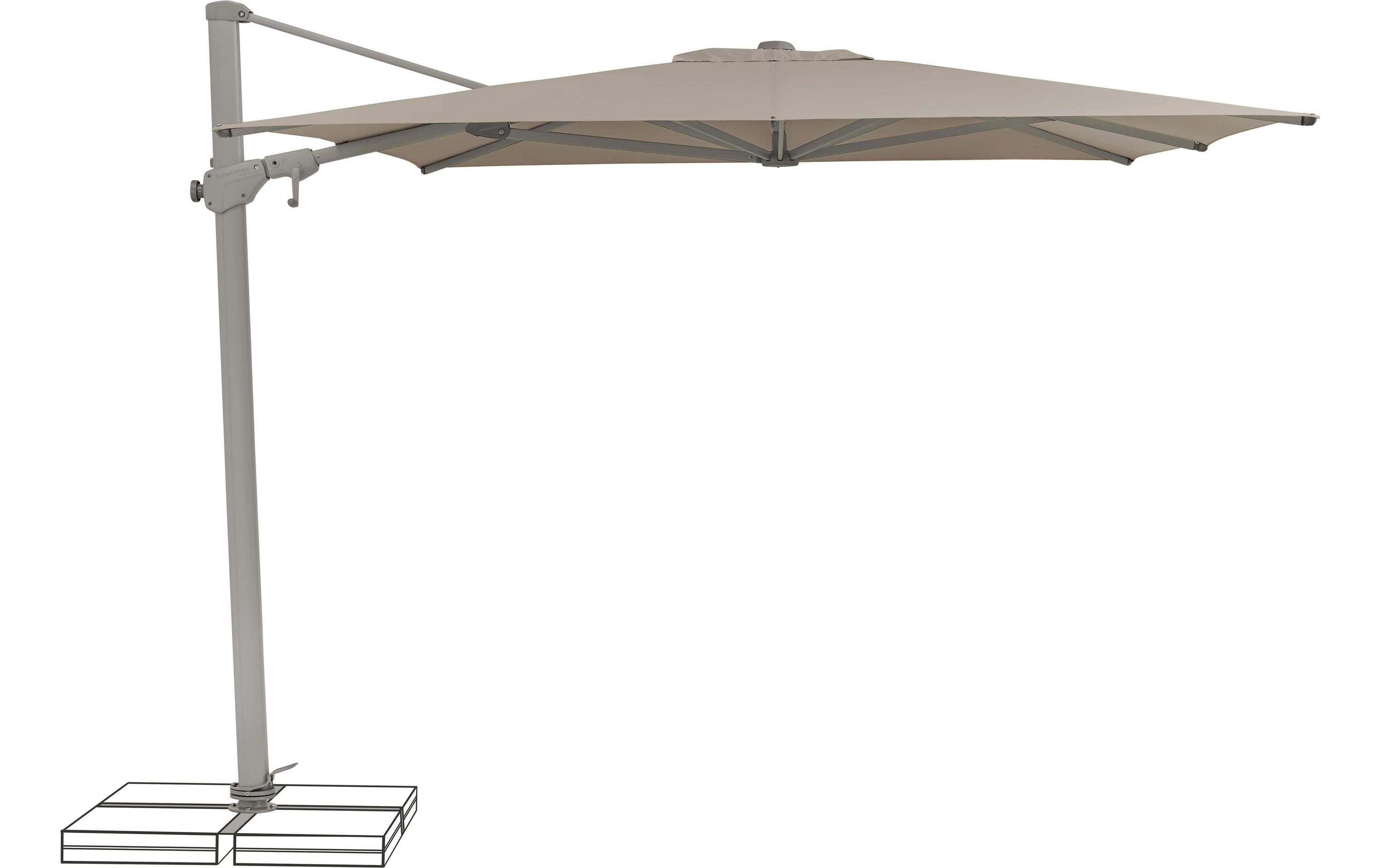 Glatz Sonnenschirm Varioflex Lichtschutz 330x270 cm Light Taupe Garteneinrichtung Suncomfort by Glatz