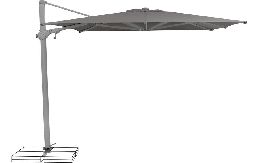 Glatz Sonnenschirm Steingrau Outdoor 330 cm langlebig Garteneinrichtung Suncomfort by Glatz