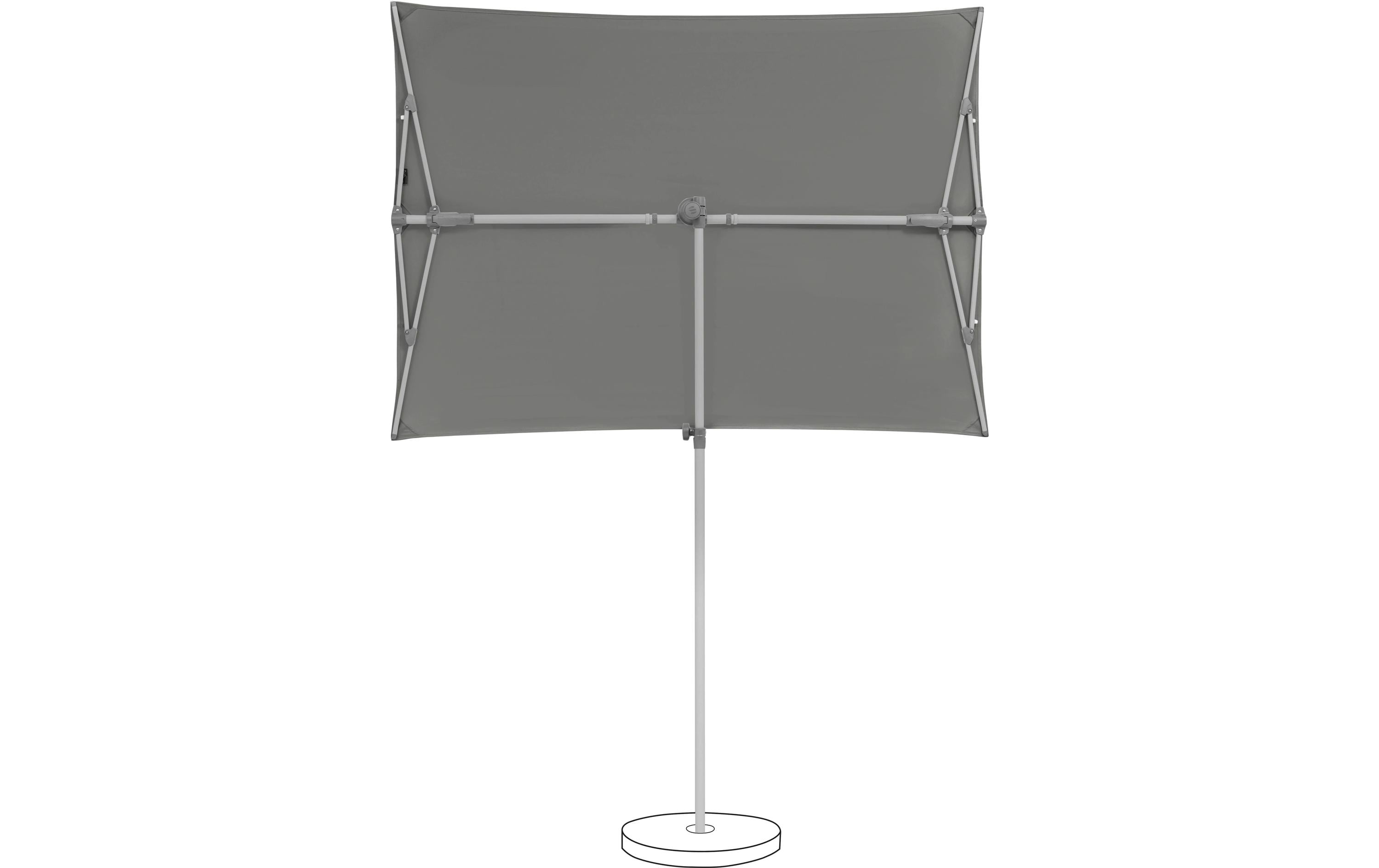 Glatz Sonnenschirm Steingrau Rechteckig Flexibel 195x140 cm Garteneinrichtung Suncomfort by Glatz