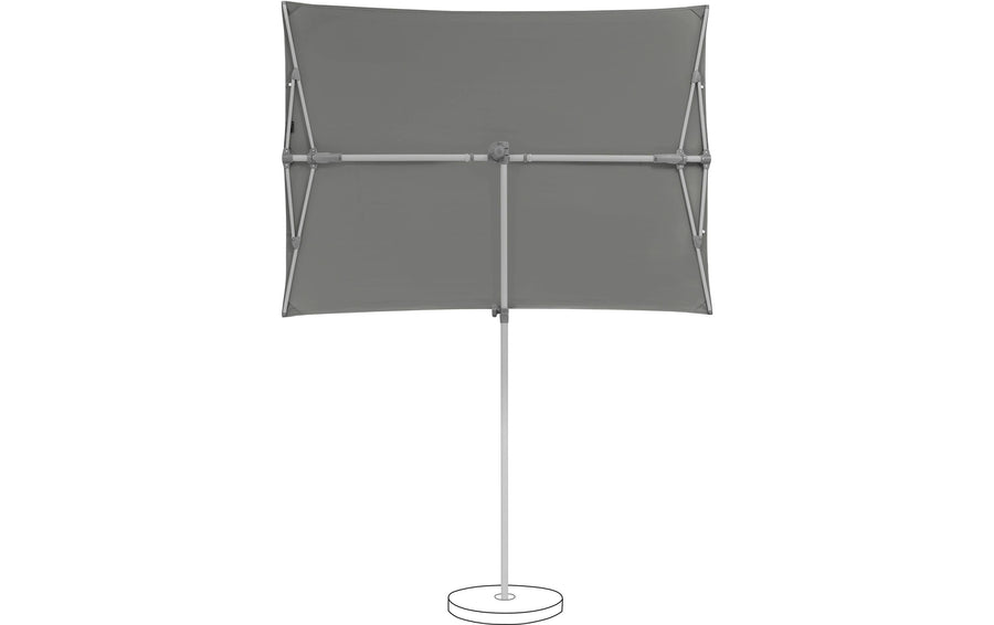 Glatz Sonnenschirm Steingrau Rechteckig Flexibel 195x140 cm Garteneinrichtung Suncomfort by Glatz