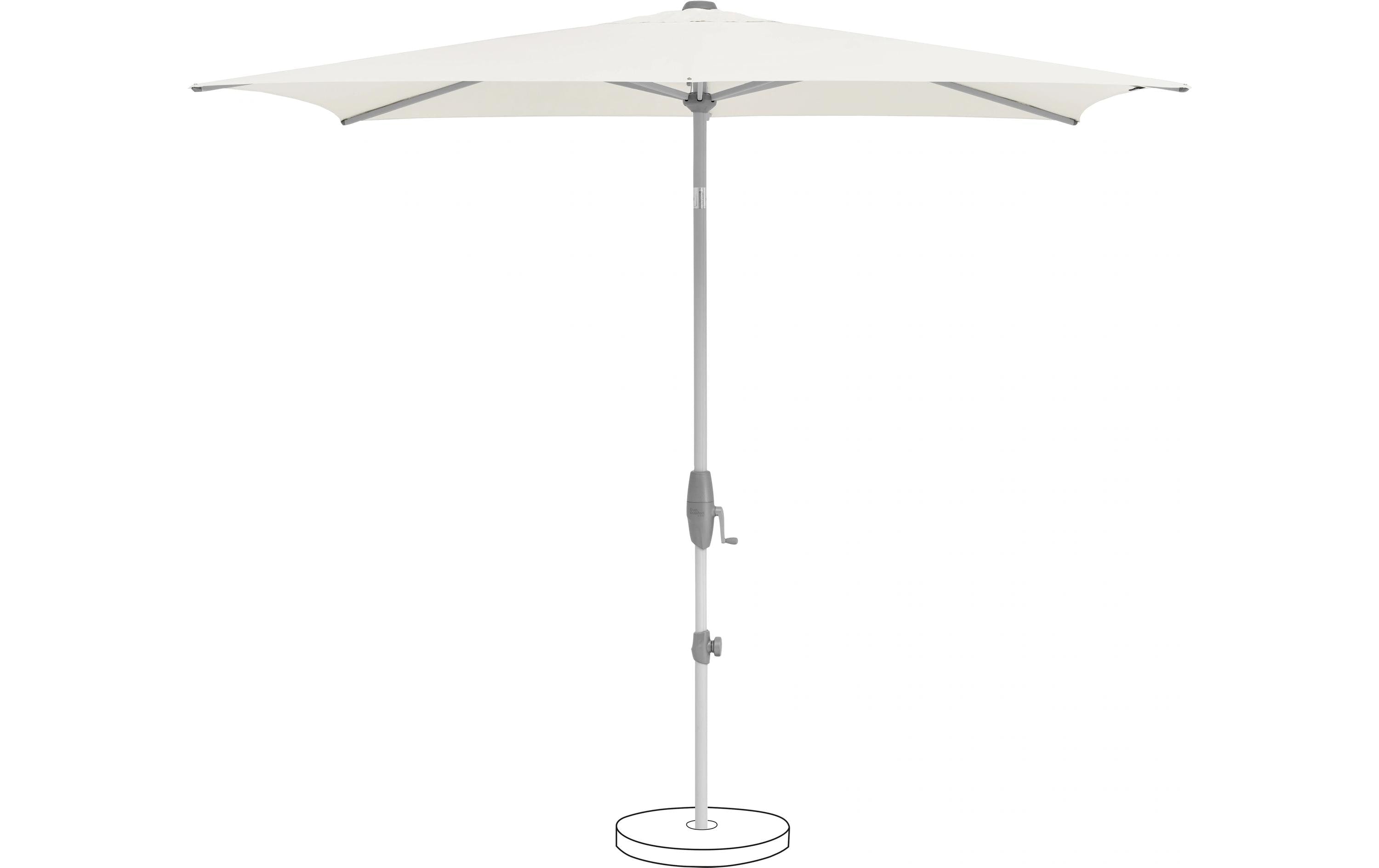 Glatz Sonnenschirm Shell Turn Sandweiß Rechteckig 250x200 cm Garteneinrichtung Suncomfort by Glatz