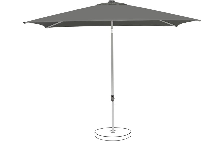 Glatz Sonnenschirm Steingrau 250 x 200 cm effektiver Sonnenschutz Garteneinrichtung Suncomfort by Glatz