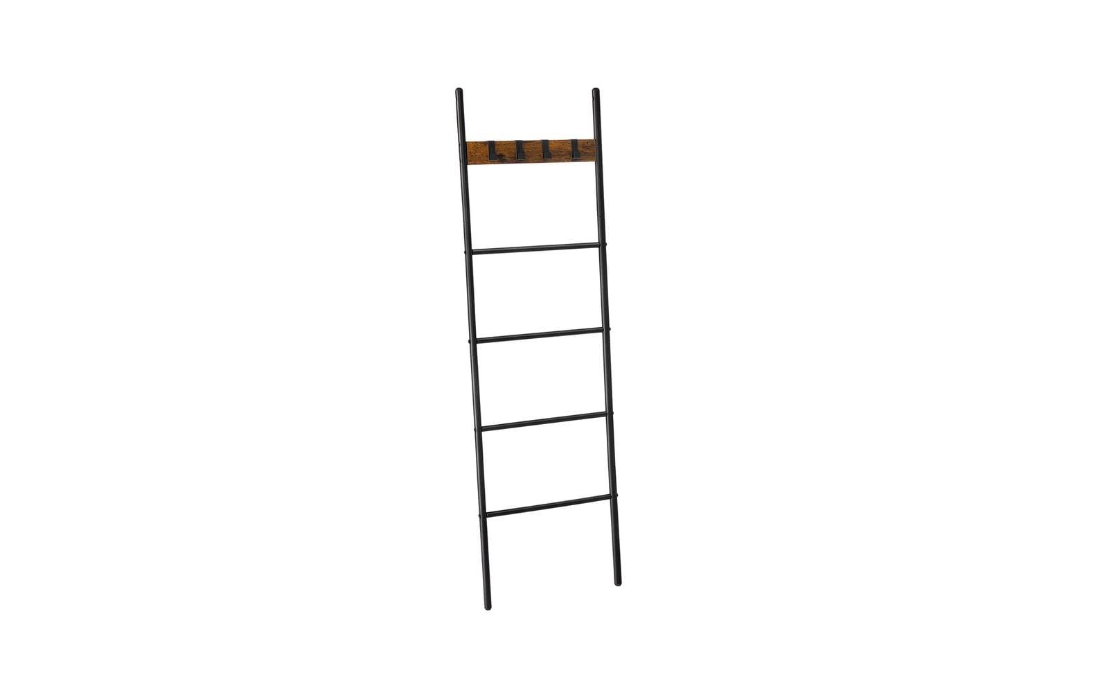 VASAGLE Leiter-Regal mit 4 Sprossen und 4 Haken