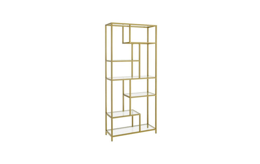 VASAGLE Wohnregal mit 6 Ablagen, 80 x 30 x 180.3 cm, Gold