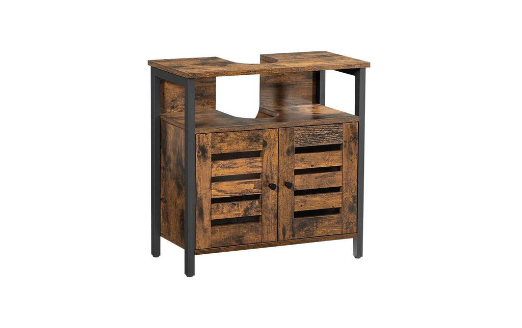 Vasagle Waschbeckenunterschrank Braun 60x30x60 cm Mitteldichte Holzfaserplatte (MDF), Grundmaterial: Holz
