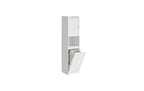 Vasagle Badezimmerschrank mit Wäschekorb Weiss 40x40x170 cm Mitteldichte Holzfaserplatte (MDF), Grundmaterial: Holz