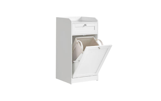 VASAGLE Badezimmerregal Badschrank mit Wäschekorb 40 x 80.2 cm