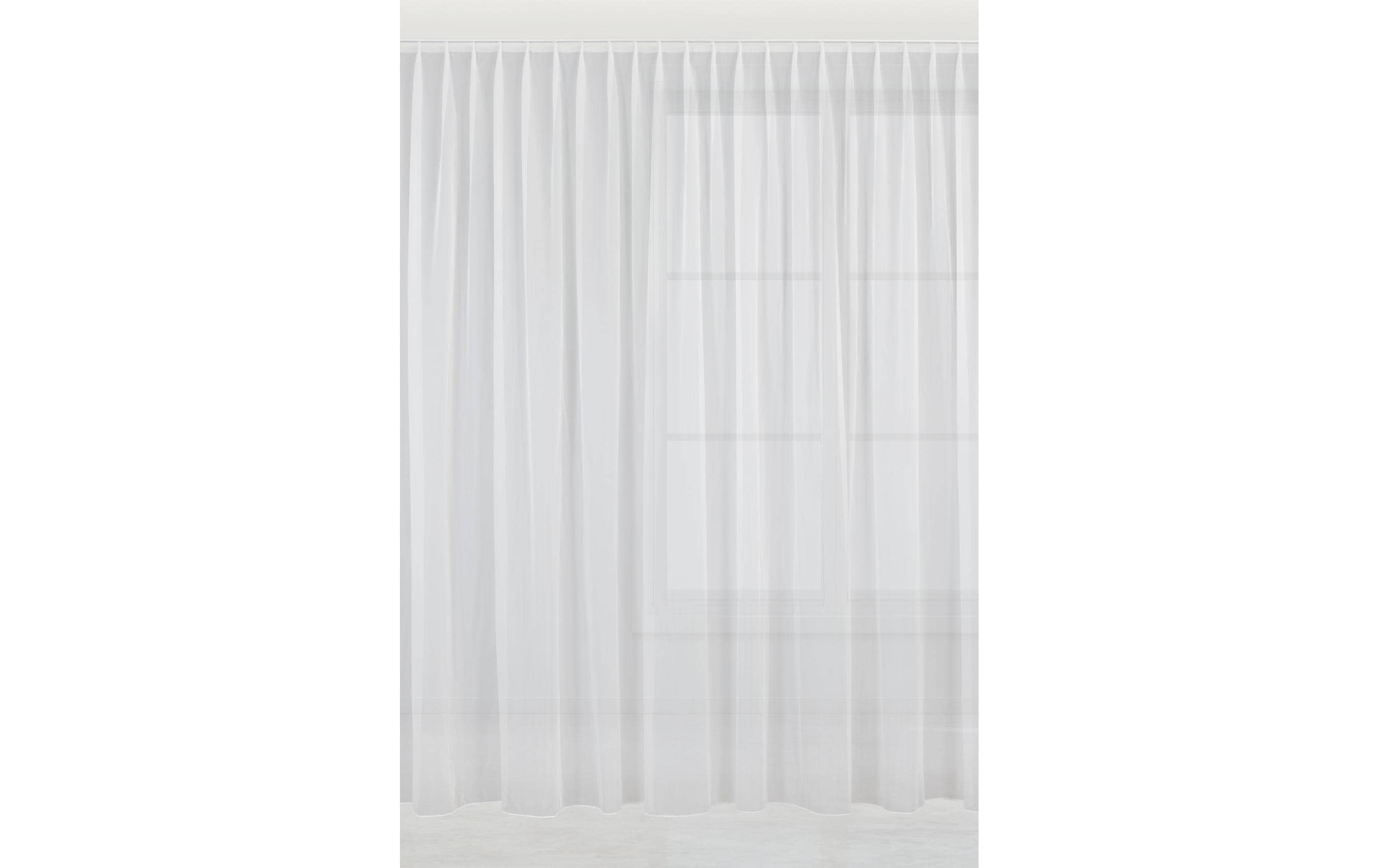 Casa Leon Tagesvorhang 300x245 cm, Weiss mit Faltenband ,30° waschbar, Polyester