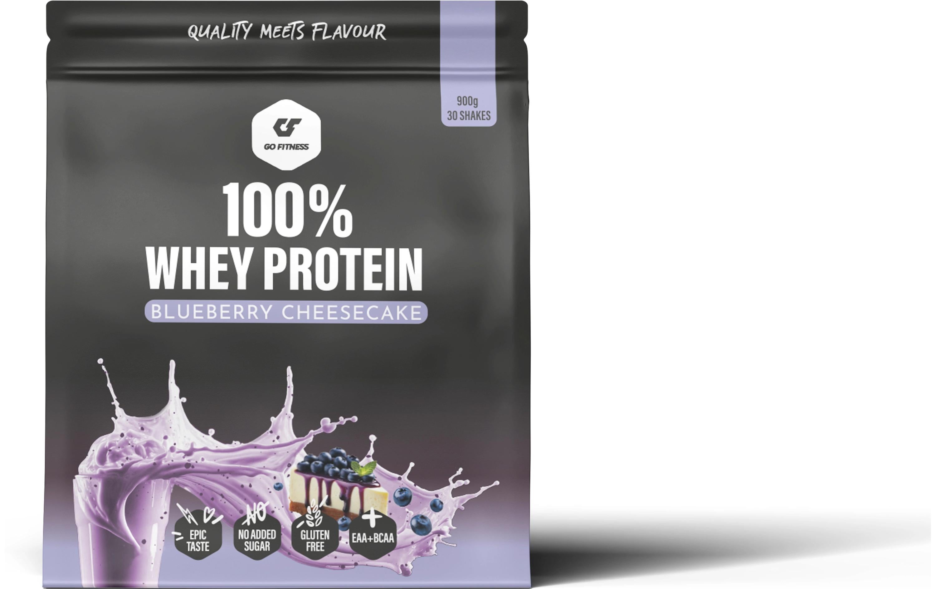 Go Fitness Pulver 100% Whey Protein Blaubeeren/Cheesecake 900 g