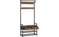 VASAGLE Garderobe mit Schuhregal 80 cm x 181 cm, Braun