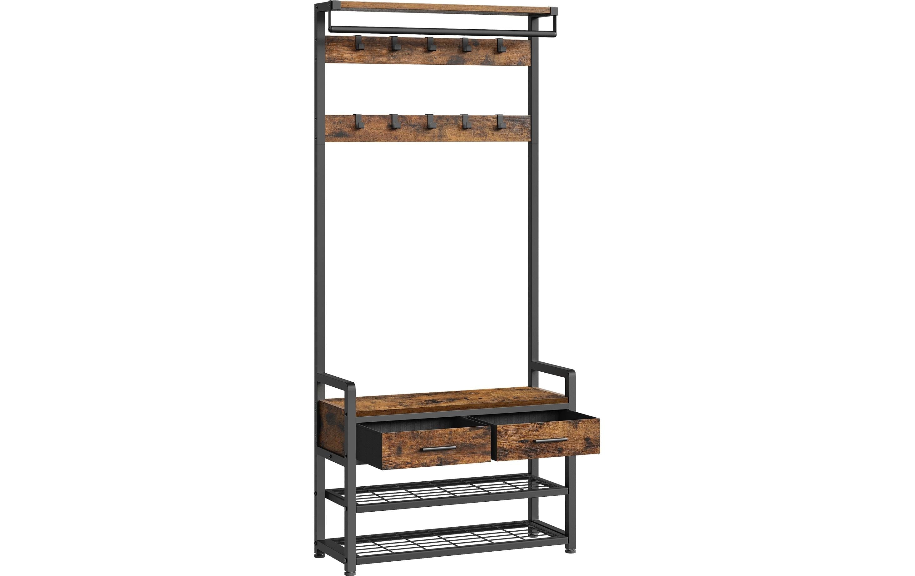Vasagle Garderobe mit Schuhregal Braun