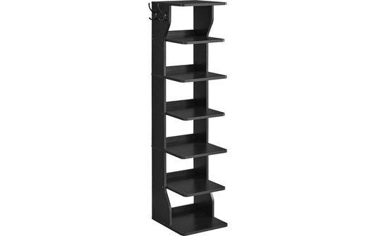 VASAGLE Schuhgestell mit 7 Ablagen, 26.4 x 110.4 cm, Schwarz