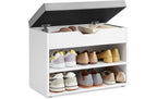 Vasagle Schuhschrank mit Polster, Holz Weiss