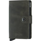 SECRID Miniwallet aus dunkelgrauem Leder mit Druckknopfverschluss