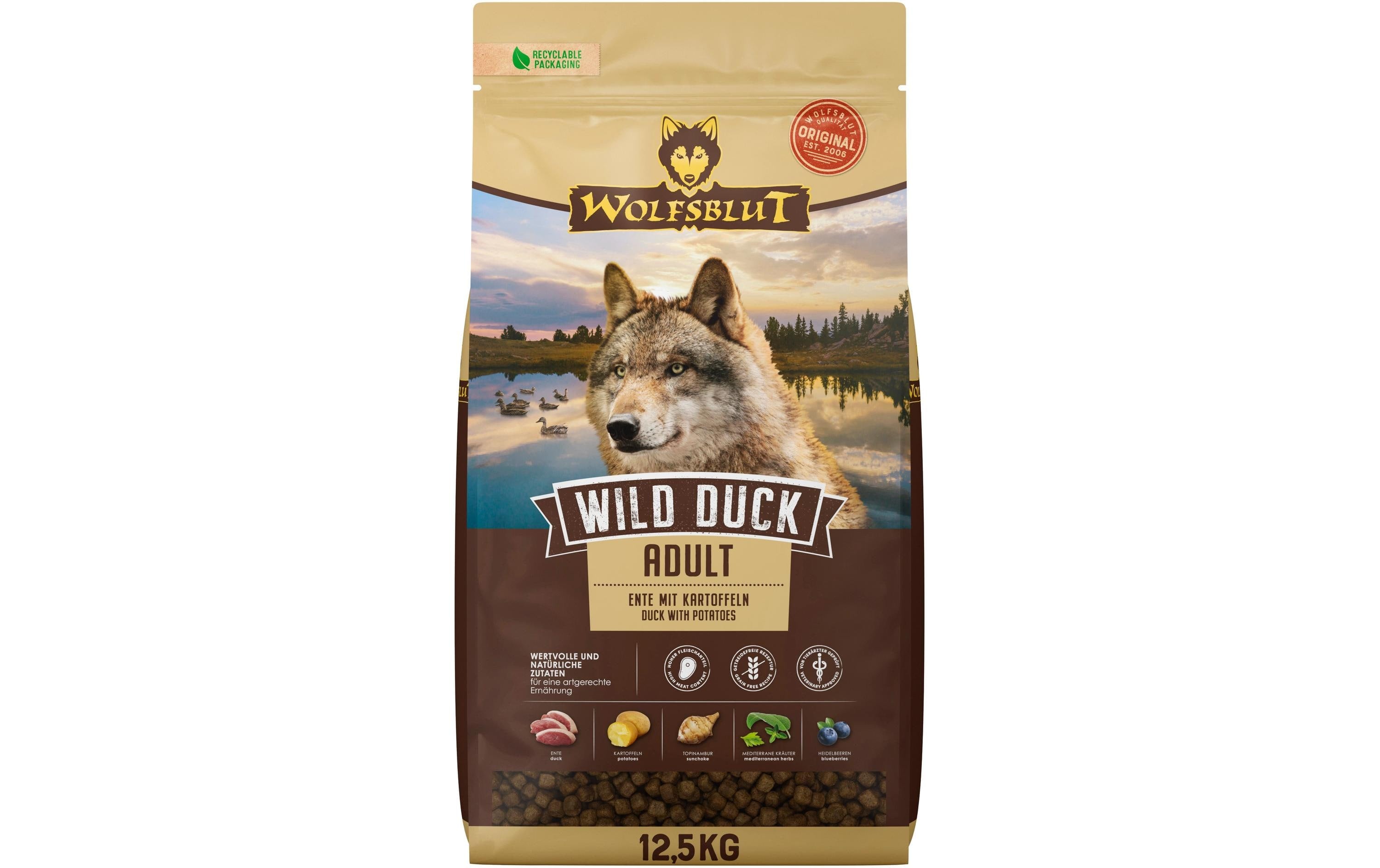 Wolfsblut Trockenfutter Dog Wild Duck Adult, 12.5 kg