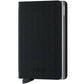 SECRID Slimwallet in Schwarz mit blauem Muster und silberfarbener Kante