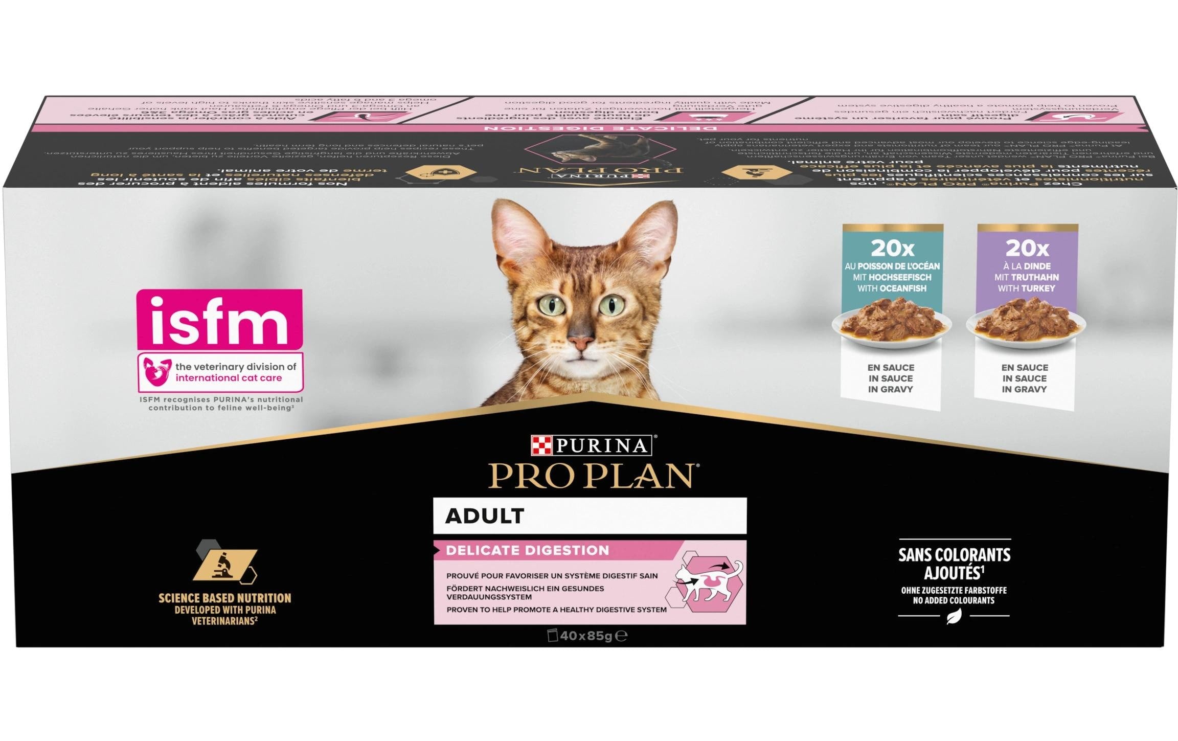 Proplan Nassfutter Adult Delicate 40x85g Sauce, Hochseefisch&Truthahn