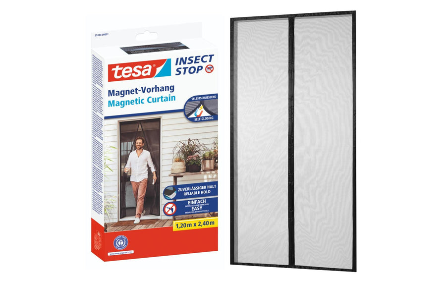 tesa Magnetvorhang Fliegenvorhang anthrazit selbstschließend 1,2m x 2,4m Garteneinrichtung tesa