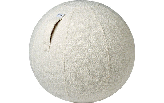 VLUV Diva Sitzball in Weiß mit strukturiertem Stoffbezug und Trageschlaufe