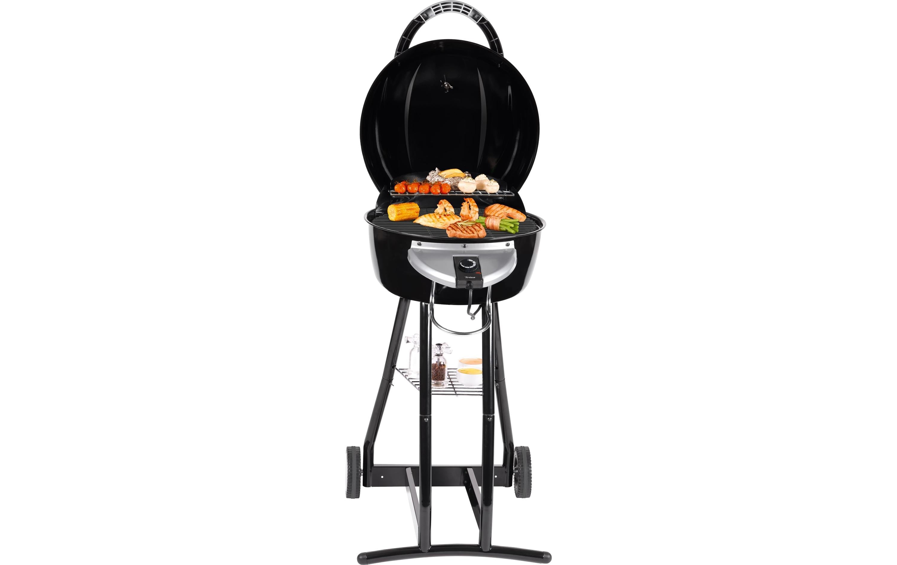 Trisa Elektrogrill BBQ Star 2in1 Holzkohle Elektrisch Schwarz Silber 60cm Grills & Feuerstellen Trisa