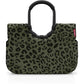 Reisenthel Einkaufskorb Loopshopper aus flauschigem Stoff mit dunklem Leopardenmuster