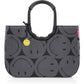 Reisenthel Einkaufskorb Loopshopper in Grau mit großem Smiley-Muster