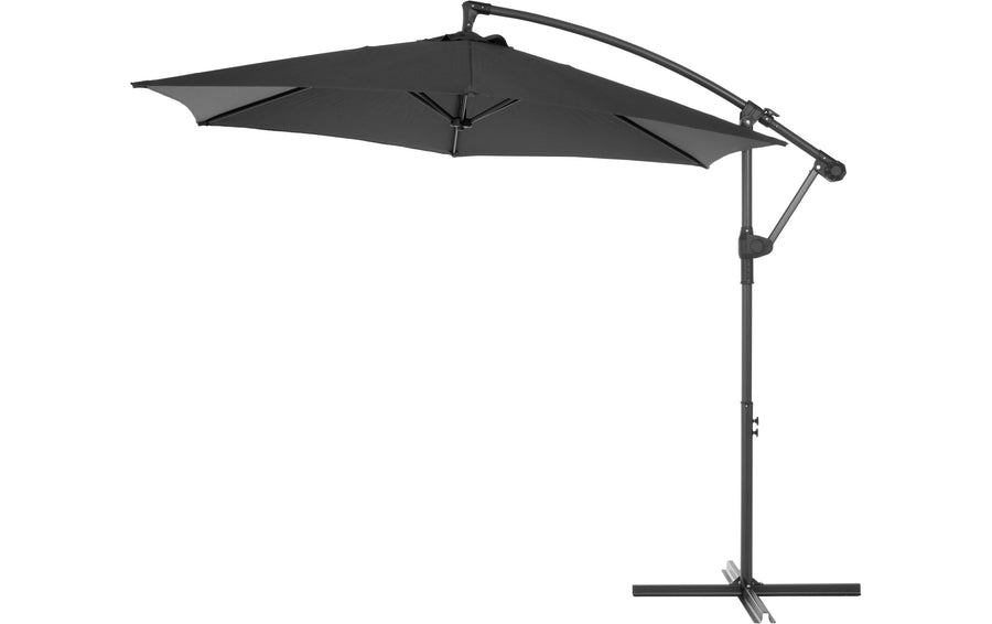 COCON Sonnenschirm Grau Stahl hängend 300 cm mit 360° Drehfunktion Garteneinrichtung COCON