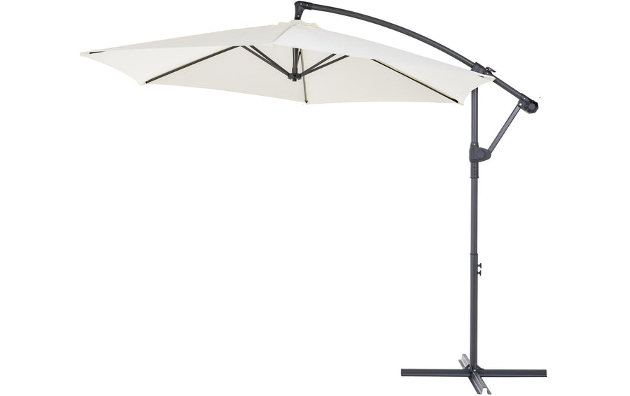 COCON Gartenschirm hängend Stahl Nature 300 cm mit 360° Drehung Garteneinrichtung COCON