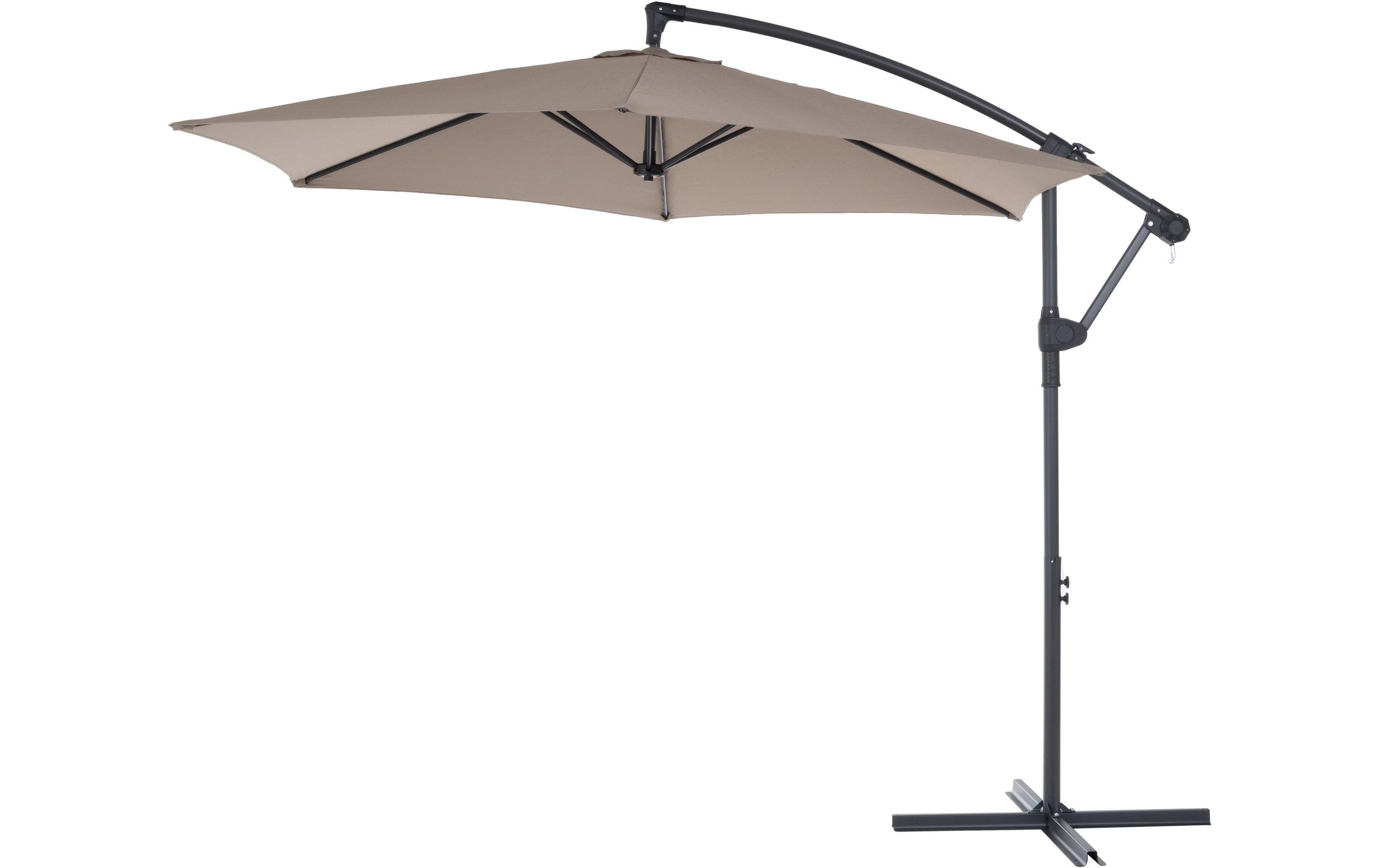 COCON Sonnenschirm hängend Stahl taupe 300 cm mit UV50-Schutz Garteneinrichtung COCON