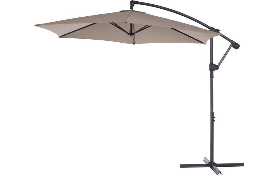COCON Sonnenschirm hängend Stahl taupe 300 cm mit UV50-Schutz Garteneinrichtung COCON