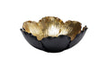 Kare Dekoschale Flower Bloom 25 cm, Schwarz/Gold